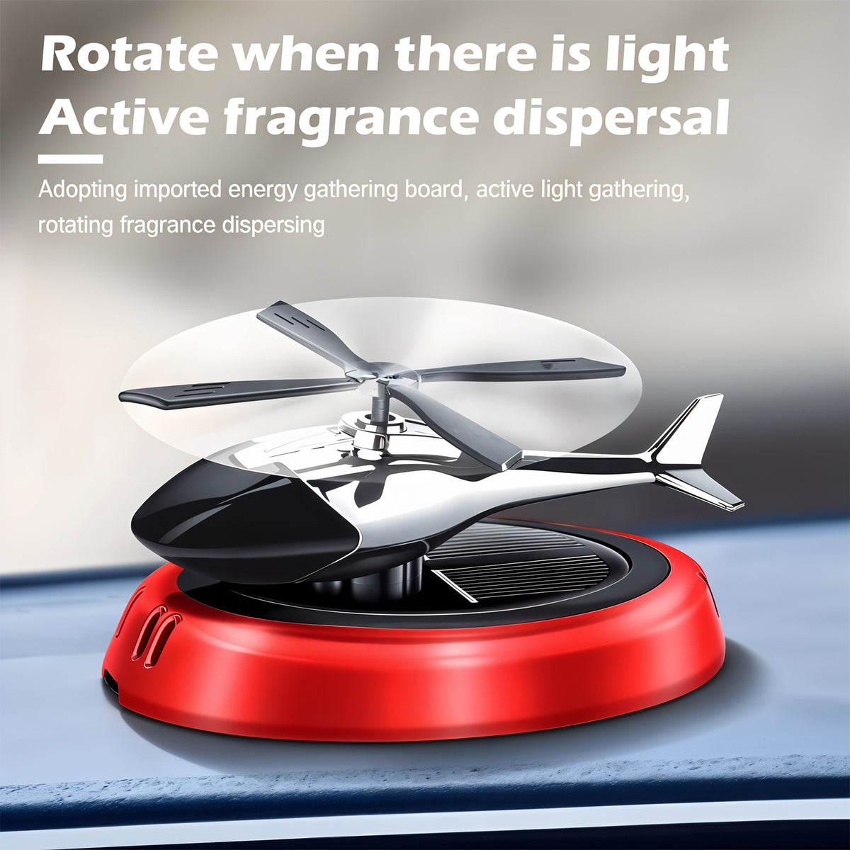 Solar-powered Rotating Helicopter Car Air Freshener